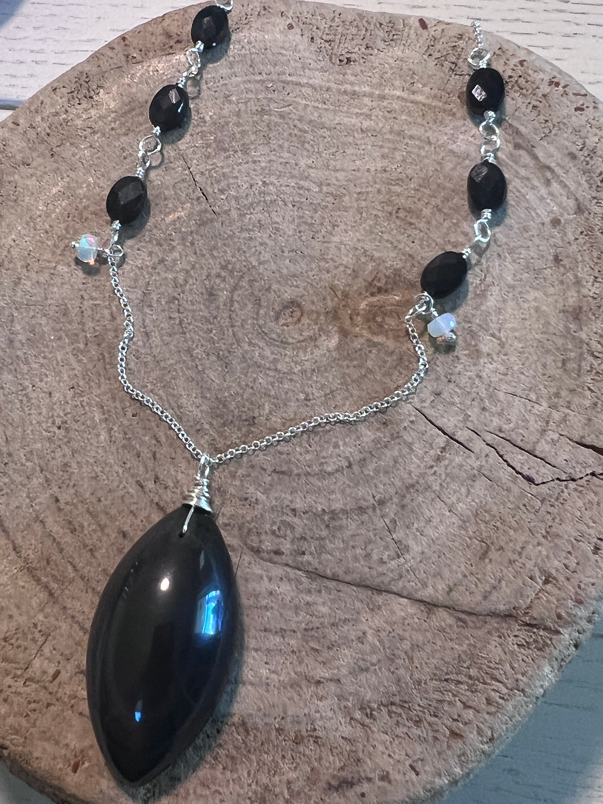 Rainbow Obsidian necklace